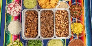 Taco bar station with fresh salsas